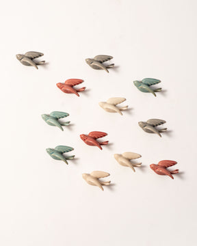 Nightingale Wall Mounted Ceramic Birds Small - Set of 12 - The Decor Kart 
