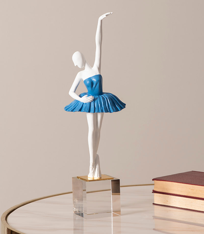 Exquisite Ballerina Figurine - Pastel Blue - The Decor Kart 