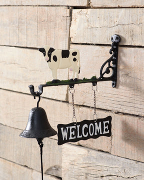 Welcome - Cast Iron Wall Mounted Bell - The Decor Kart 