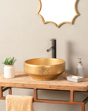 Gloss Gold Ceramic Counter Top Basin - Regalia I