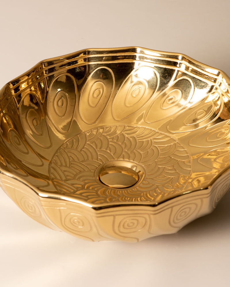 Golden Porcelain Countertop Basin