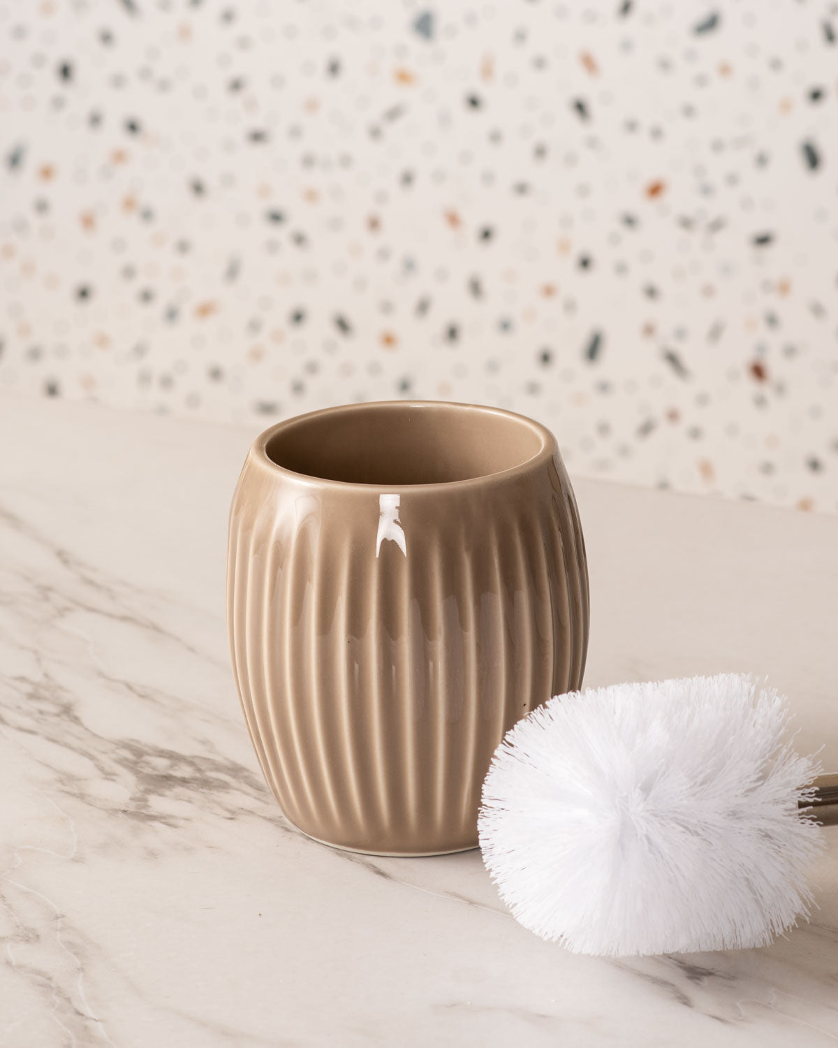 Strika Toilet Brush with Holder - Brown - The Decor Kart 