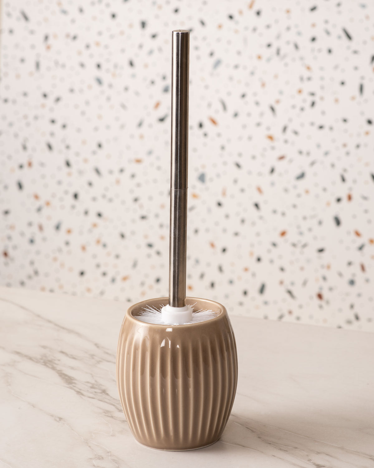 Strika Toilet Brush with Holder - Brown - The Decor Kart 