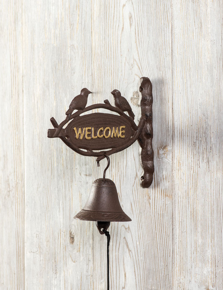 Welcome - Cast Iron Wall Mounted Bell - The Decor Kart 