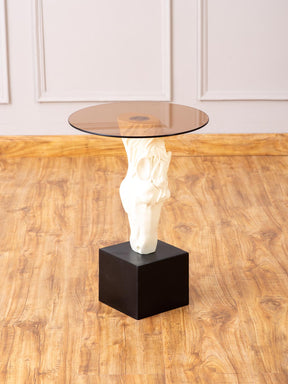 Equestrian Side Table - White - The Decor Kart 