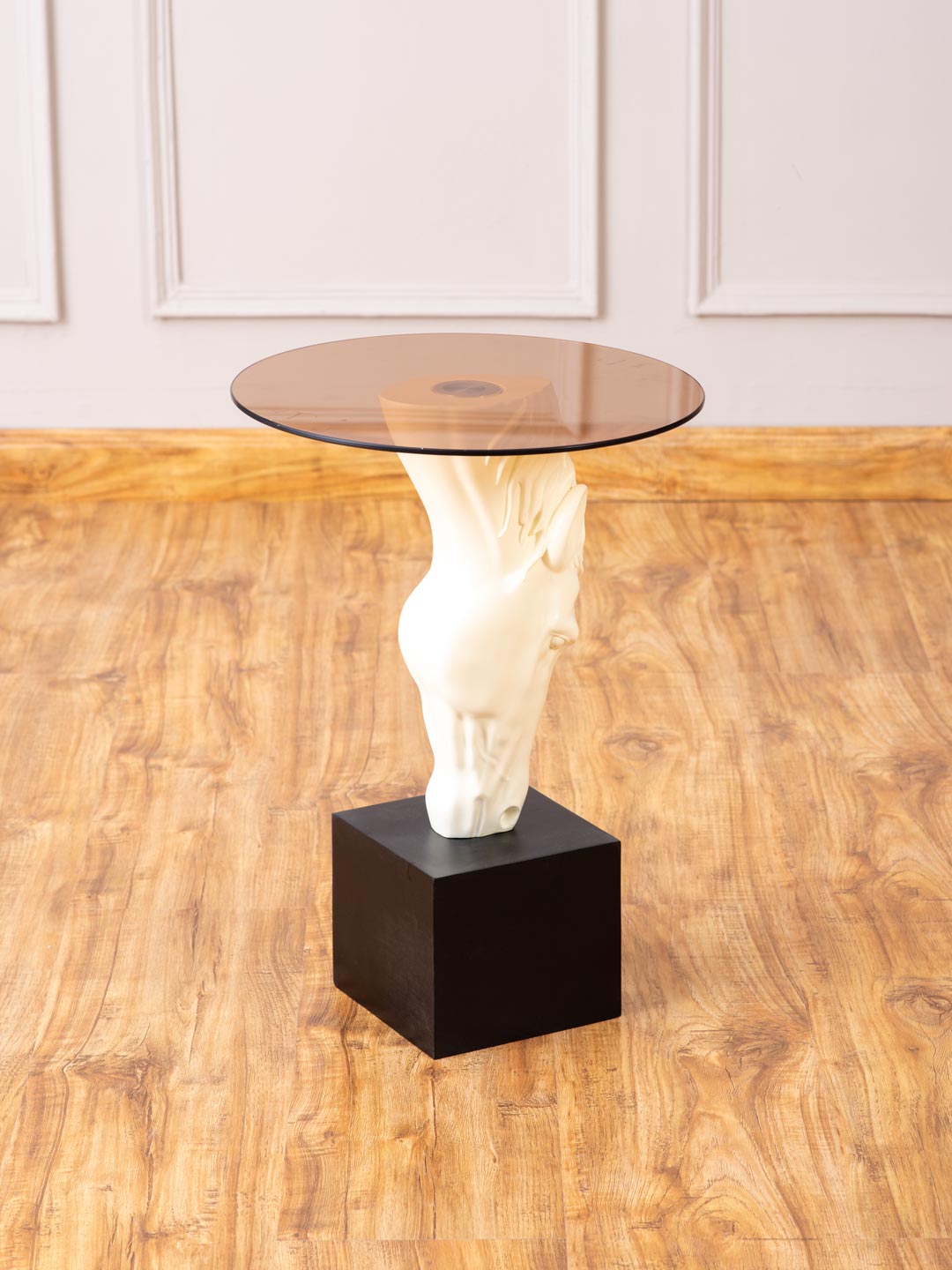 Equestrian Side Table - White - The Decor Kart 