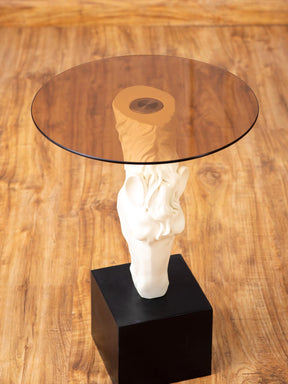 Equestrian Side Table - White - The Decor Kart 