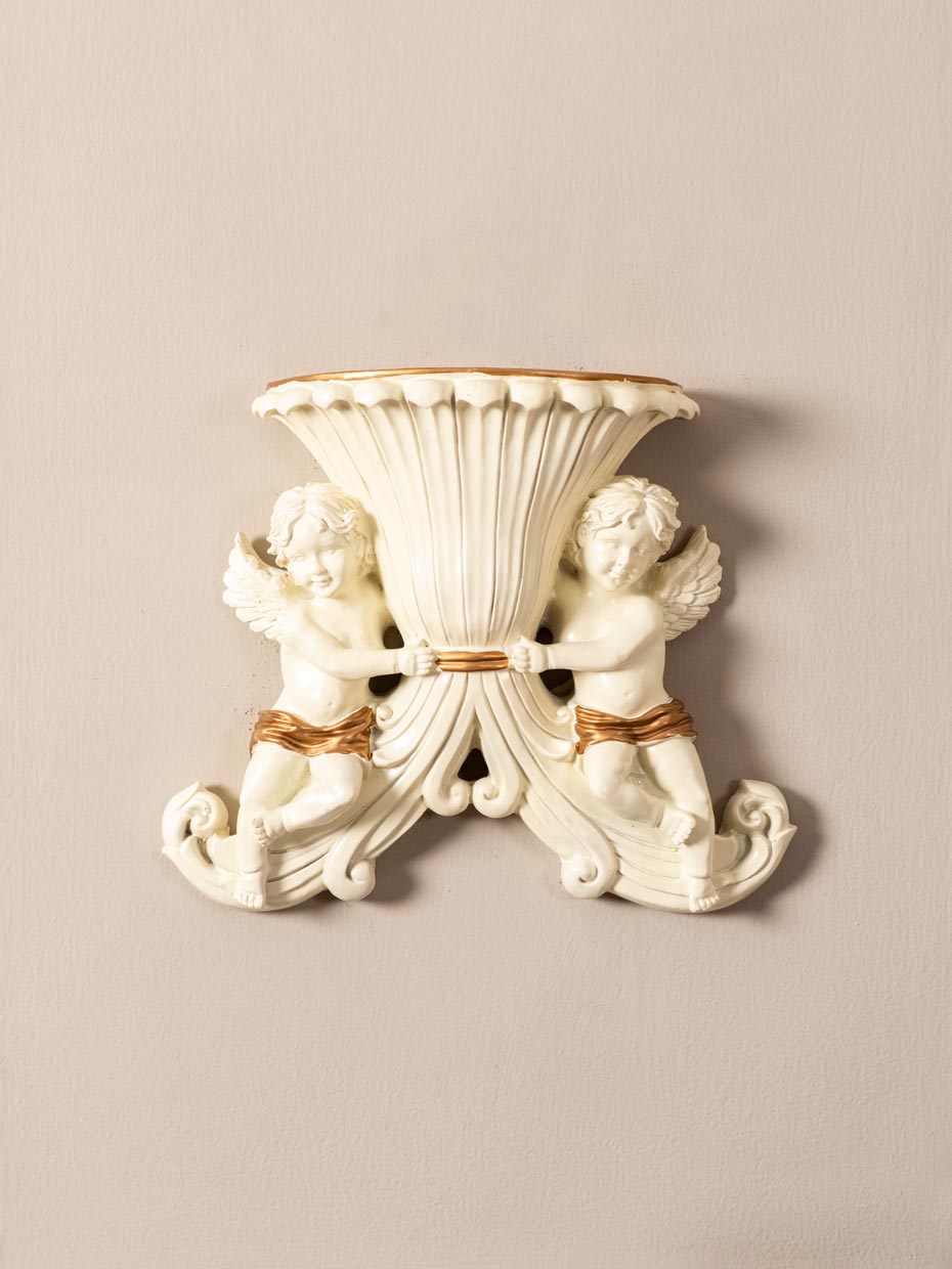 Angel Cherubs - Wall Mounted Planter Urn - The Decor Kart