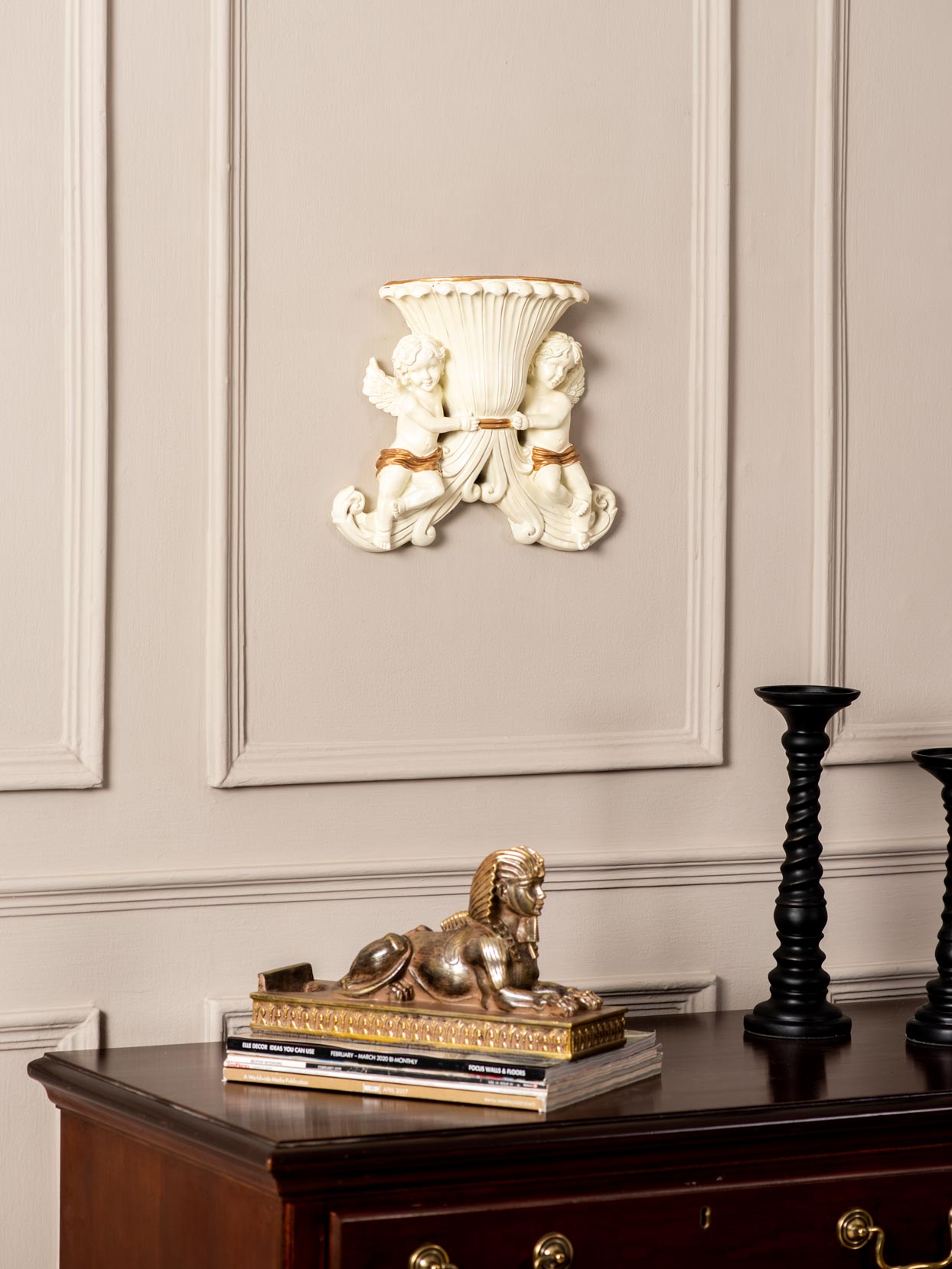 Angel Cherubs - Wall Mounted Planter Urn - The Decor Kart