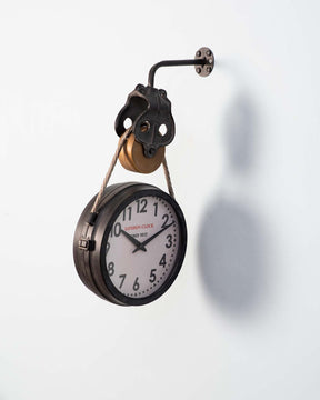 The Station Double-Sided Wall Clock - The Decor Kart 