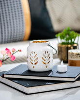 Lantern Tea-Light Holder - White - The Decor Kart 