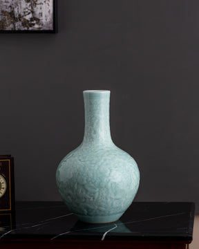 Chrysanthemum Blue Celadon Gourd Vase