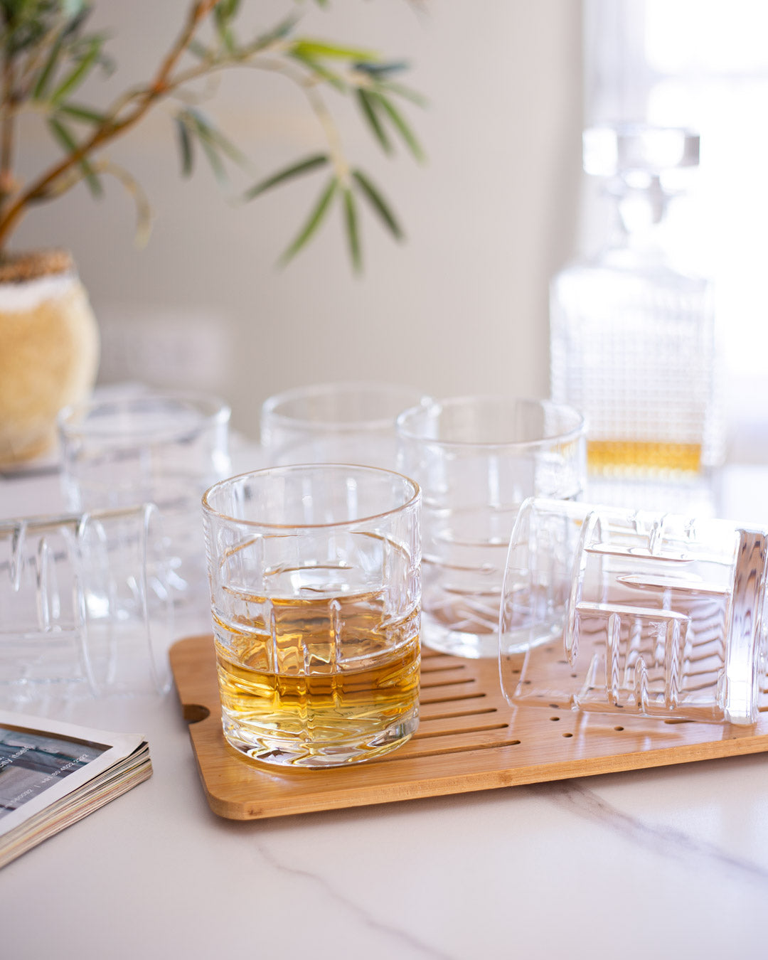 Tartan Old-Fashioned Glass - Set of 2 - The Decor Kart 