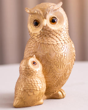 Majestic Golden Owl Statue