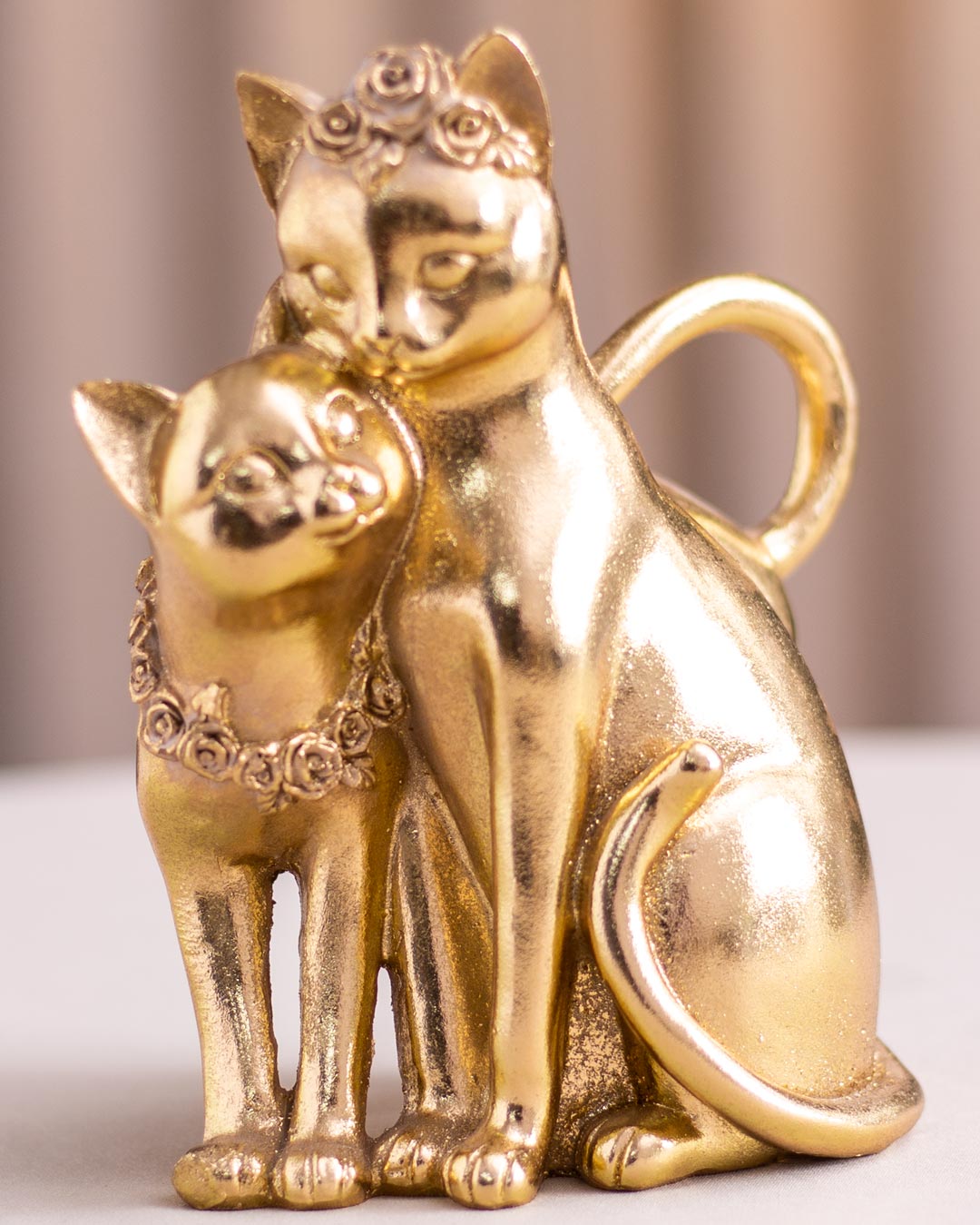Mesmerizing Golden Cat Sculpture