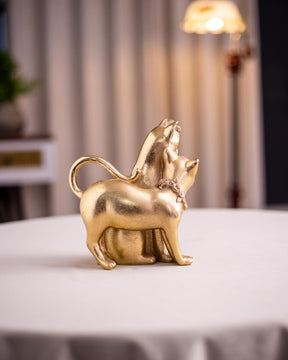 Mesmerizing Golden Cat Sculpture