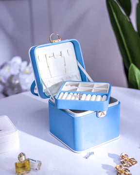 Travel Jewellery Box - Blue - The Decor Kart 