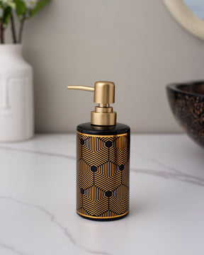 Geometric Pattern Soap Dispenser - Black