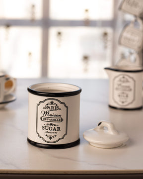'Paris Maison De Famille' Sugar Canister + Milk Pot - The Decor Kart 