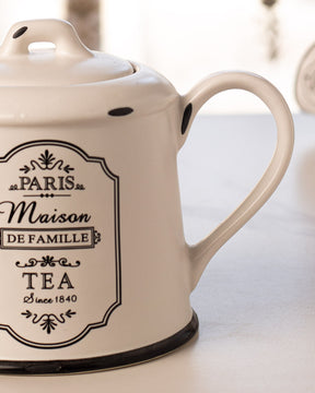 'Paris Maison De Famille' Ceramic Kettle - The Decor Kart 