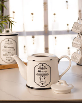 'Paris Maison De Famille' Ceramic Kettle - The Decor Kart 