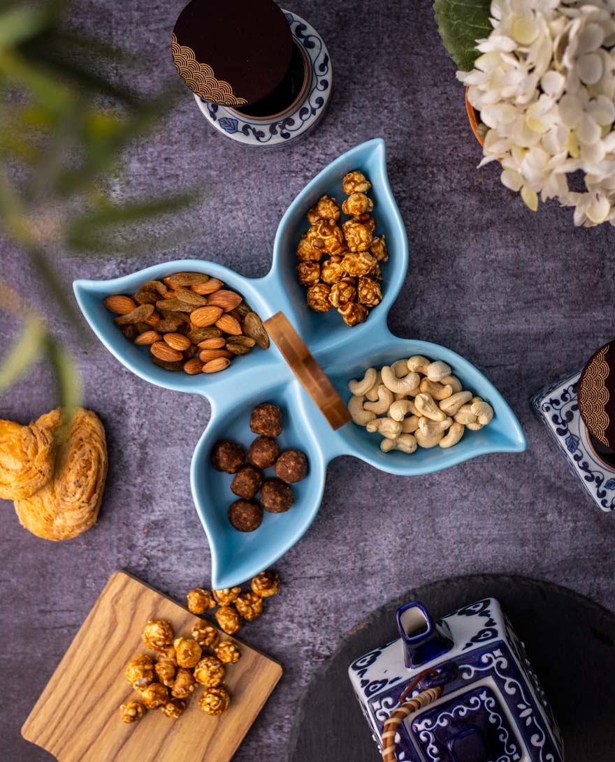 Blossom Blue Relish Condiment Server - The Decor Kart 