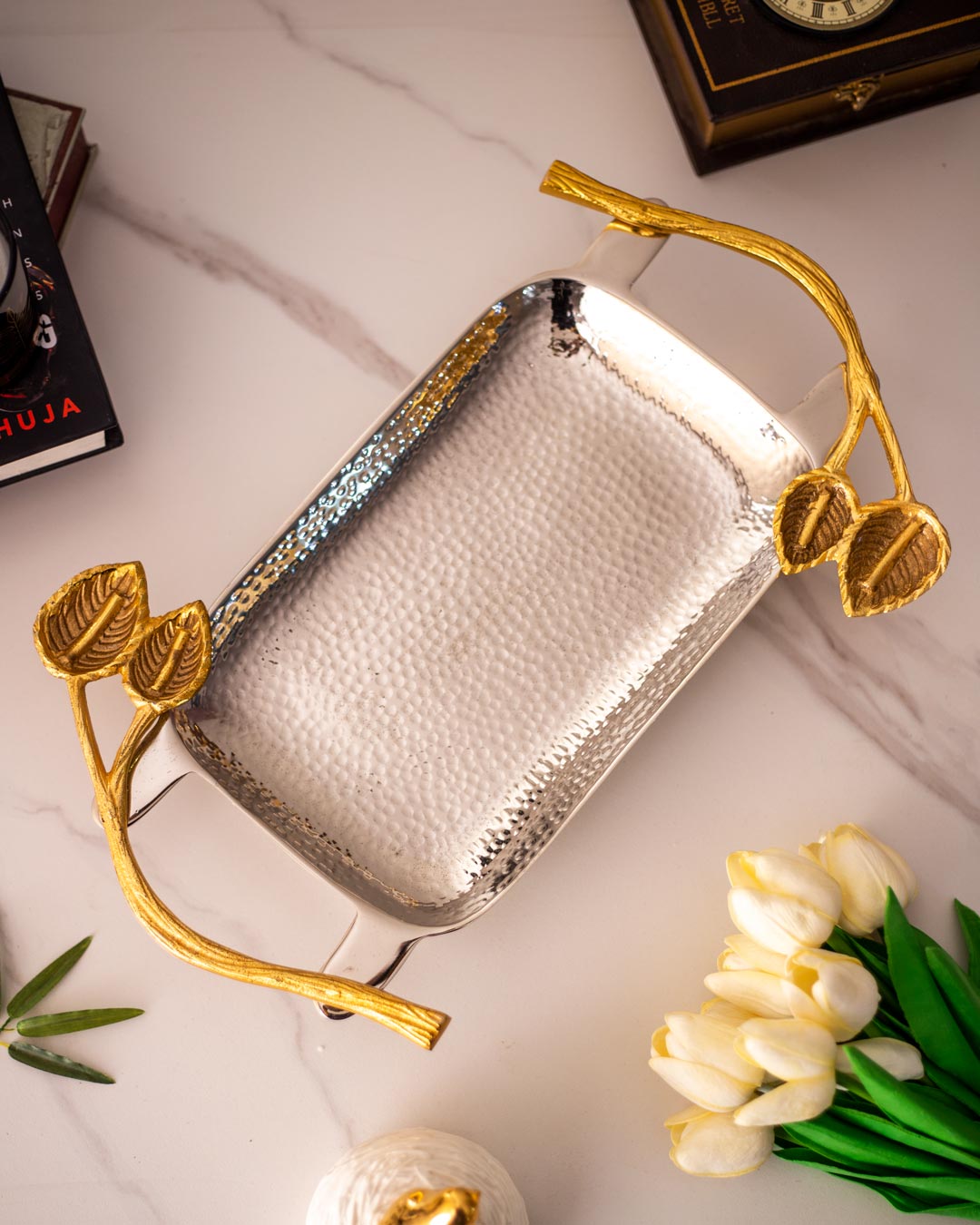 Modern Leaf Serving Tray - The Decor Kart 