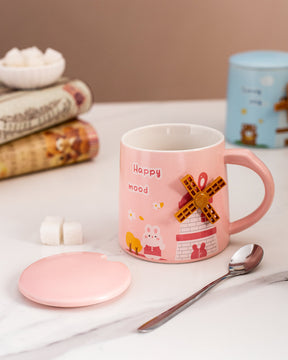 'Happy Mood' Coffee Mug - Pink
