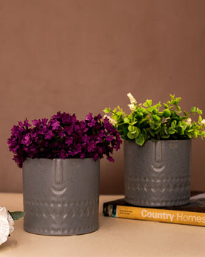 Faceted Ceramic Mini Planters - Set of 2 - The Decor Kart 