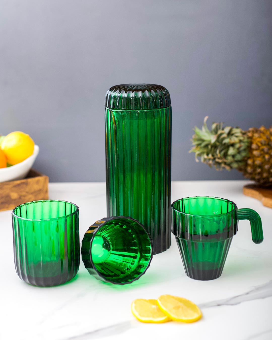 Cactus Stackable Drinking Glasses - Set of 3 - The Decor Kart 