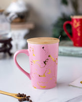 'Marbleised' Coffee Mug - Pink