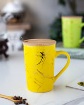 'Marbleised' Coffee Mug - Yellow