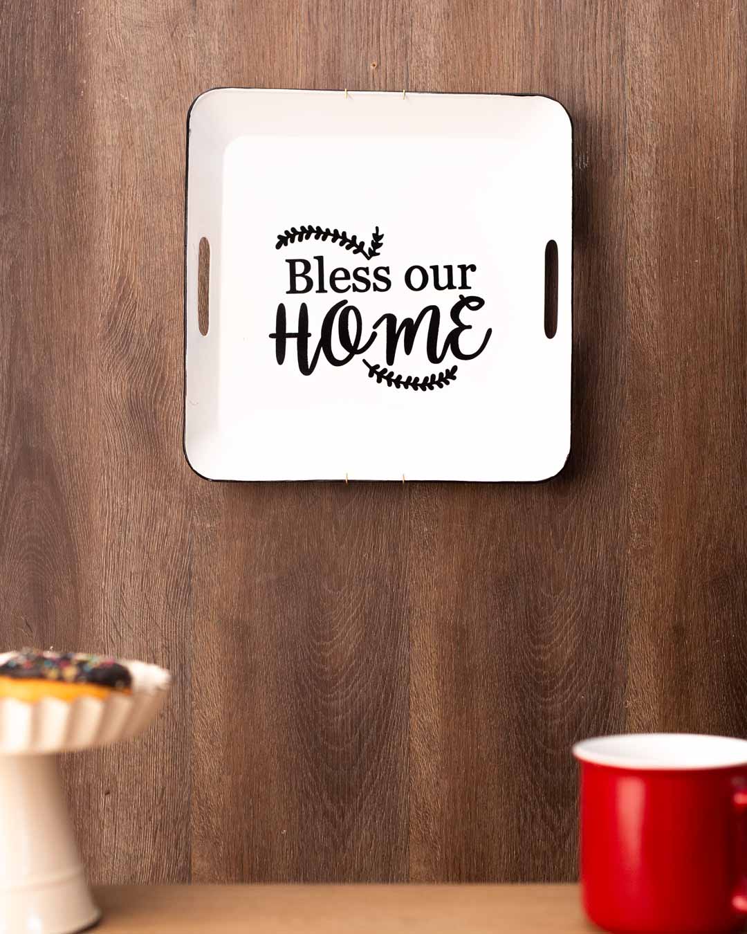 'Bless Our Home' Tin Bar Sign