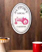 'Support Local Farmers' Tin Bar Sign