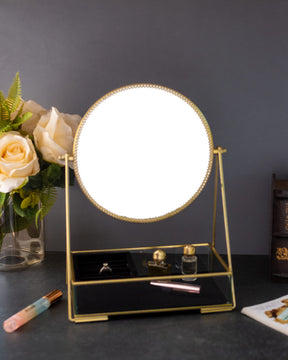 Bella Tabletop Vanity Mirror with Organiser - Black - The Decor Kart 