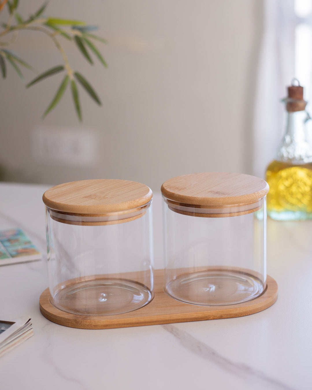 High Quality Borosilicate Kitchen Glass Canister - Set of 2