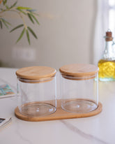 High Quality Borosilicate Kitchen Glass Canister - Set of 2