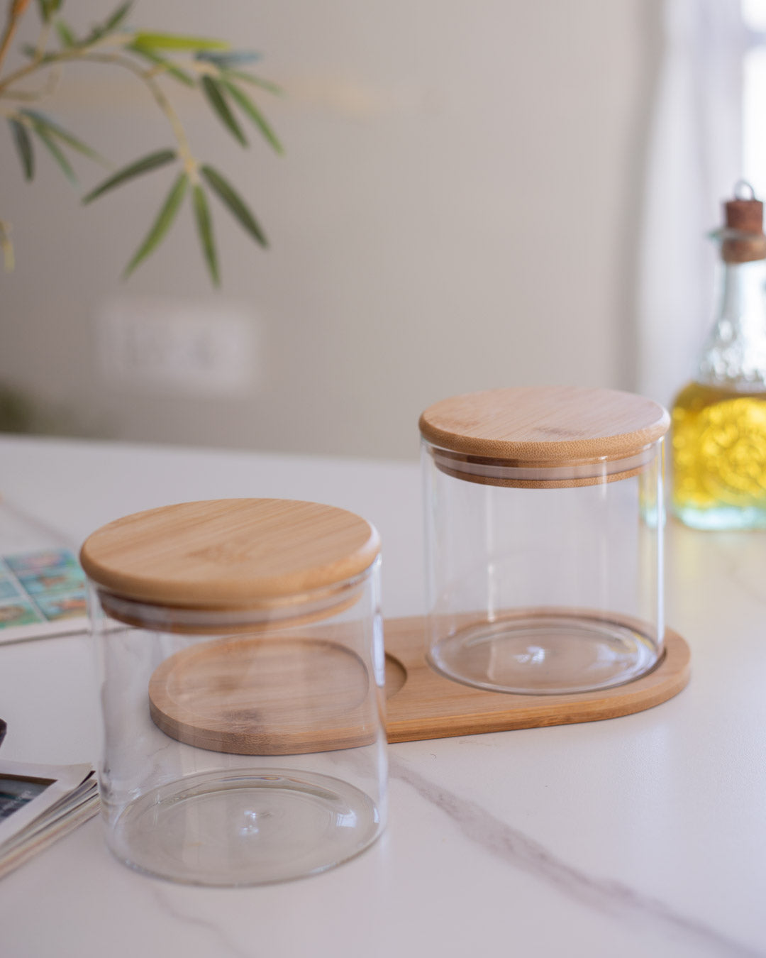 High Quality Borosilicate Kitchen Glass Canister - Set of 2