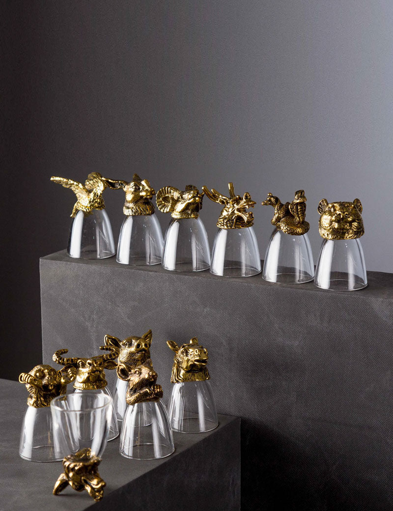 Animal Head Shooters Gold - Set of 12 - The Decor Kart 