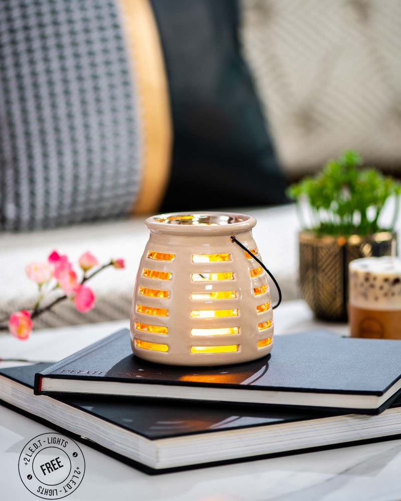 Lantern Tea-Light Holder - Beige