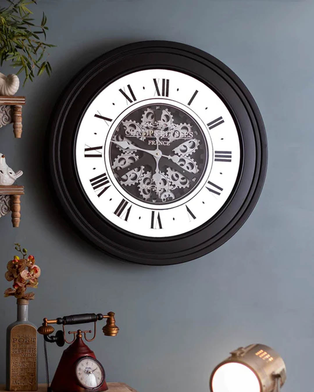 Oversized Moving Gears Wall Clock