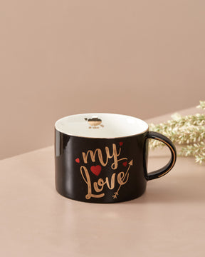 'My Love' Caffe Mug - Black - The Decor Kart 