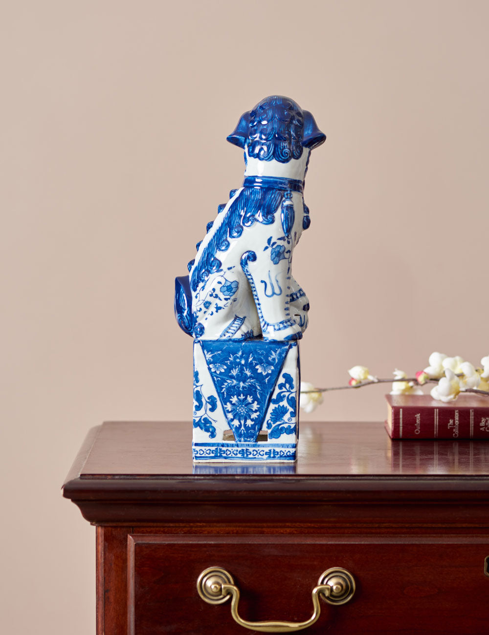 Blue & White Porcelain Foo Dogs - Set of 2