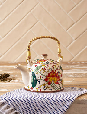 The Lotus - Ceramic Tea Kettle - The Decor Kart 