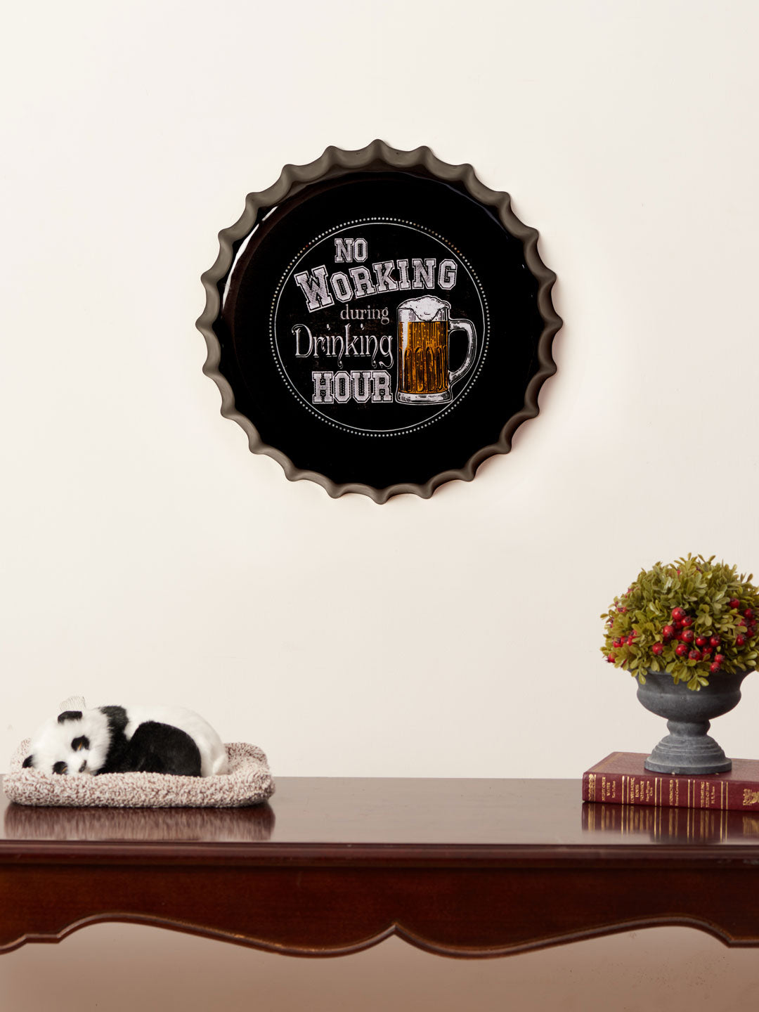 No Working During Drinking Hour - Oversized Wall Bottle Cap - The Decor Kart 