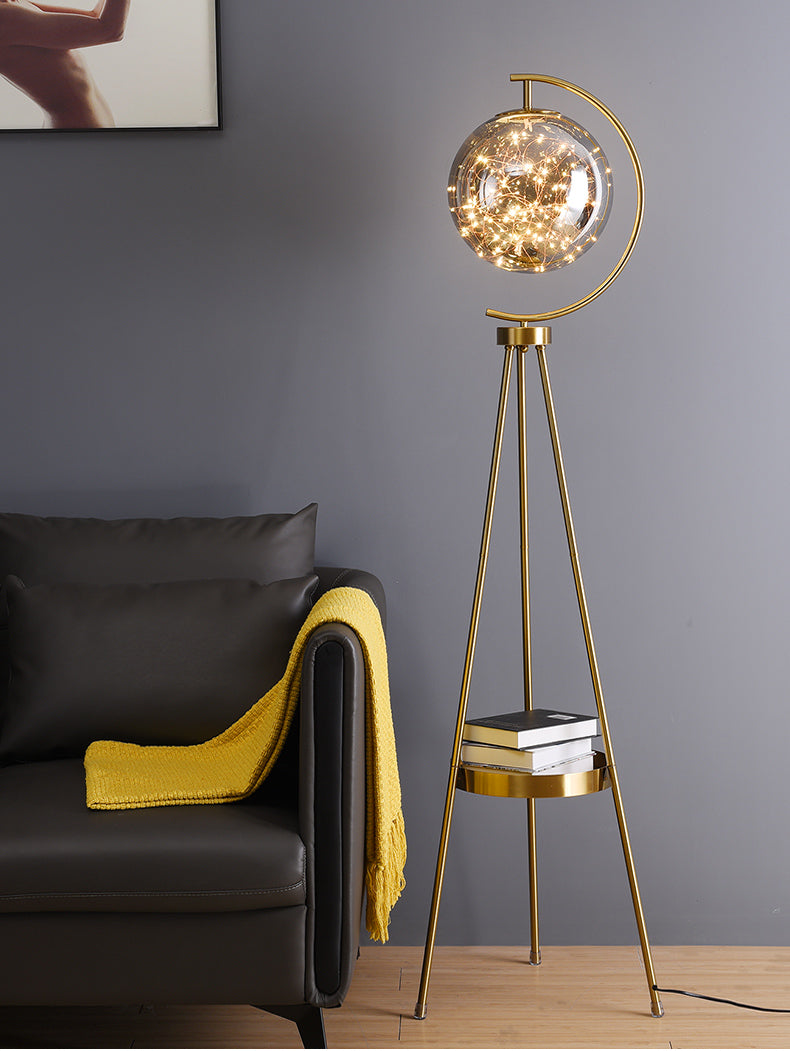 Tripod Shining Stars Floor Lamp with Shelves - The Decor Kart