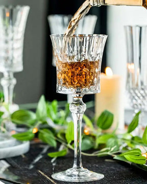 Marilyn Crystal Carved Goblet Glass - Set of 6 - The Decor Kart 