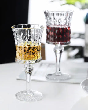 Marilyn Crystal Carved Goblet Glass - Set of 6 - The Decor Kart 